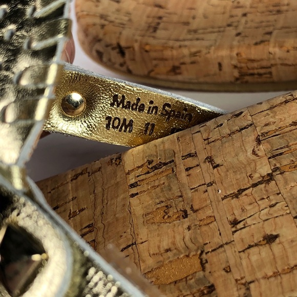 Jack Rogers Georgica Cork Sandals Gold Medallion - Picture 7 of 12
